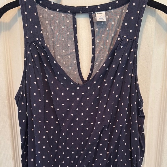 Old Navy Dark Blue Polka Dot Tank Top - Picture 2 of 5